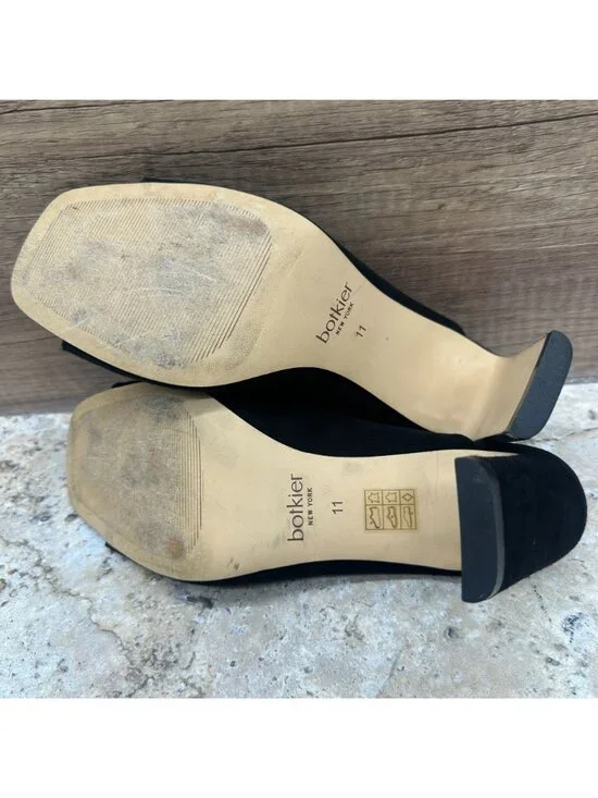 Botkier NY Black Leather Mule Heels Emily Size 11M Open Toe Slip On Sandals - Picture 5 of 10